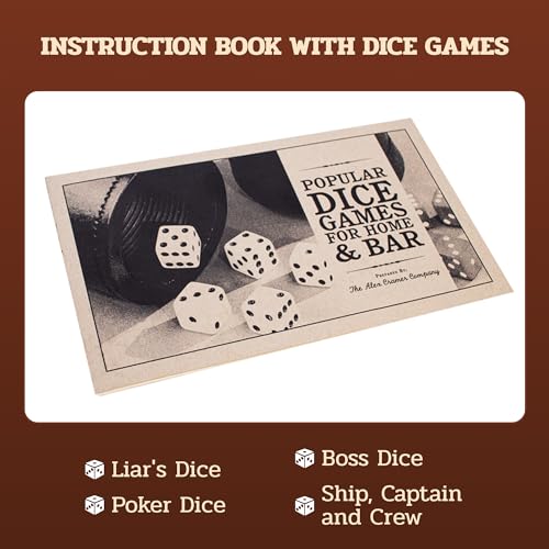 Golden Gate Dice Cup Set con 5 dados y copa de cuero miniatura 5