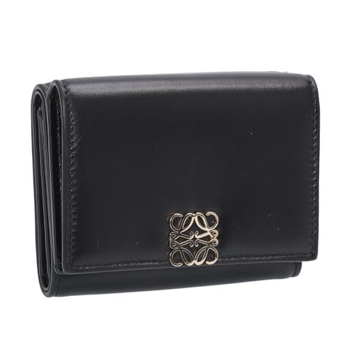 [ロエベ] 財布 レディース 3つ折り パファーアナグラム ミニ財布 レザー シャイニーカーフ ブラック C821TR2X10 1100 [並行輸入品]