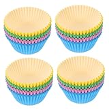 Cabilock 400 Piezas Moldes para Magdalenas Antigrasa de Papel para Hornear Cupcakes Muffins Resistente Altas Temperaturas Color para Fiestas Bodas y Celebraciones