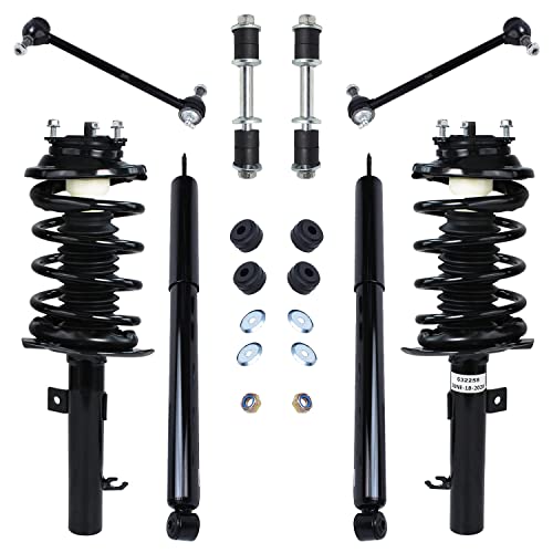Detroit Axle - 2.0L Front Struts + Rear Shock Absorbers Sway Bar Links Replacement for 2006-2009 Ford Focus