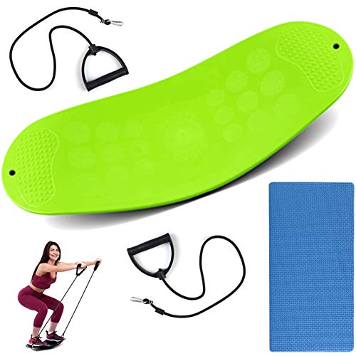 Pateacd Planche d'équilibre Twist Yoga Fitness Balance Board Proprioception Exercice Sport Boards pour l'entraînement à l'équilibre, la Thérapie Physique, Le Fitness (Vert) Cover