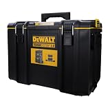 Heavy-duty toolbox with IP65 seal, 50kg load, auto-latching, removable tray, and tracker-ready design—ideal for secure, stackable jobsite tool storage. - 25