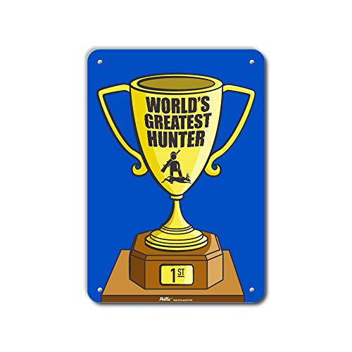 Panneau alu World's Greatest Hunter 17,8x25,4 cm finition premium