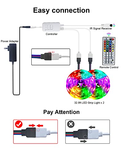 Neotecnica Led Strip Lights 65.6Ft, Wifi Smart Led Light Strip Work With Alexa And Google Assistant, Tuya Music Sync Remote Control Rgb Color Changing Led Lights For Bedroom Kitchen Bar Decoration #TOP7