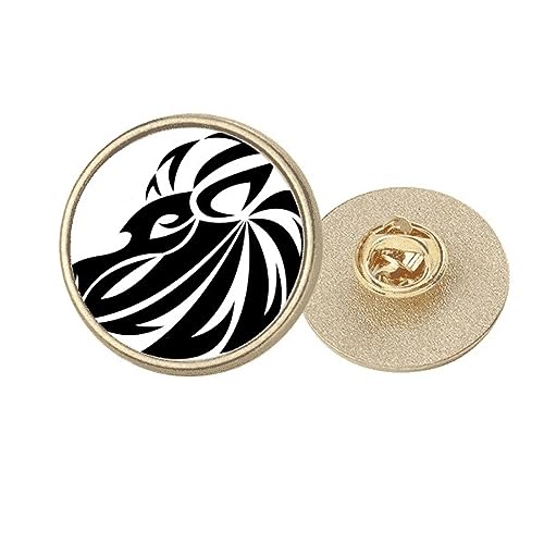 Broche ronde Lion dorée M pour structurer un décolleté trop plongeant