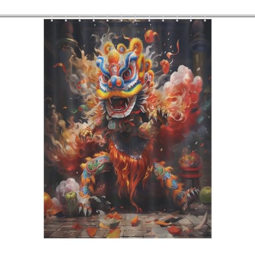 Rideau de douche anti-éclaboussures 140x183cm lavable pour sol sec - 7