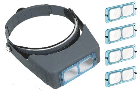 GXG-1987 1.5X 2X 2.5X 3.5X Double Lens Head-Mounted Headband Reading Magnifier Loupe Head Wearing 4 Magnifications