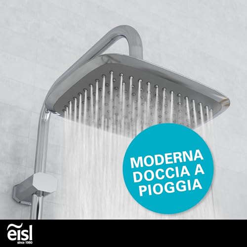 EISL EASY FRESH DX12006 Set doccia senza rubinetto, colonna docia, set doccia con doccia a pioggia grande e doccetta, colonna doccia senza miscelatore, kit di installazione completo, cromato - 3