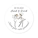 48 STICKERS PERSONNALISÉES Autocollants Merci mariage - Merci pour votre présence! embrasser mariés étiquettes,40MM ROND pour réception/mariage/Baptême/cadeaux/dragées/cartes - Rd 108-008