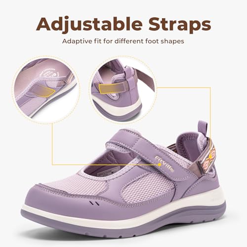 Image of FitVille Diabetic Shoes for Women Extra Wide Diabetic Womens Sandals, Walking Shoes with Adjustable Closures Arch Support, Orthopedic Sandals for Flat Feet Heel Pain Relief,Plantar Fasciitis