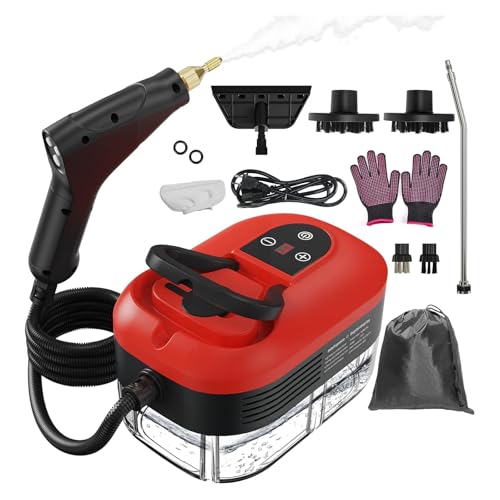 Steam Cleaner with 1.2L Tank 6‑Level Handle 9 Accessories