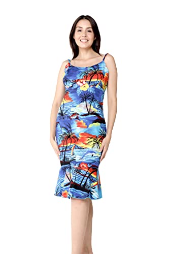 Image of Hawaii Hangover Family Matching Hawaiian Clothes, Sunset Blue | Family matching Hawaiian outfits, Sunset Blue, 100% cotton, machine washable, tropical floral print, luaus, cruises