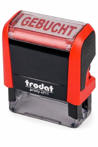 Trodat Printy 4911 Textstempel GEBUCHT Rot, selbstfärbender...