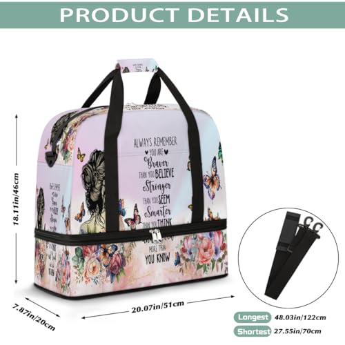 Sports Gym Bag Flower Floral 6 Large Travel Duffel Bag With Shoe Compartment Foldable Waterproof Carry-On Weekend Travel Bags for Camping Overnight Yoga Hospital Travel Bags2