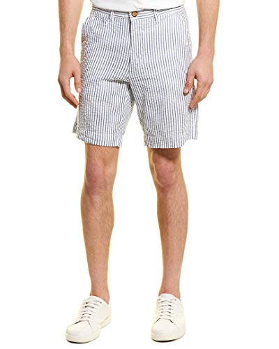 Vintage 1946 Men's Seersucker Flat Front Short, Navy, 34