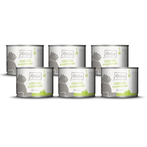MjAMjAM - Premium Nassfutter für Katzen - leckeres Rind an gedämpftem Kürbis, 6er Pack (6 x 200 g), getreidefrei mit extra viel Fleisch – Ansicht 1