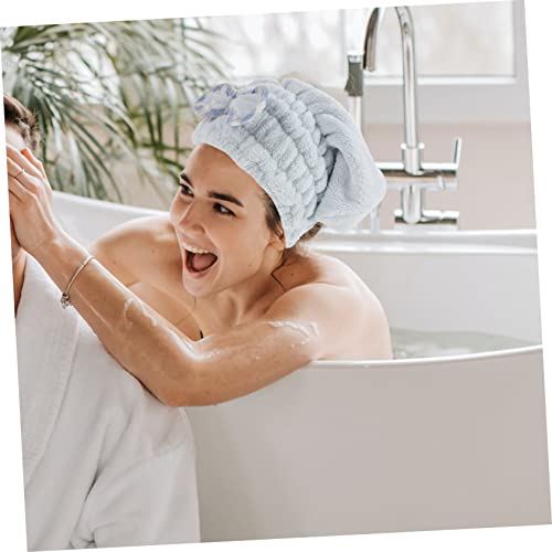 MERRYHAPY Touca De Banho Para Cabelo Seco 2 Peças Toalhas De Pelúcia Touca De Natação Toalha De Micr