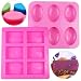 Produktbild Silikon Seifenformen 6 Hohlräume Silikonform Oval Rechteckig Seifenform Kuchenform für Craft Seife Schimmel, Kuchen DIY Form, Biscuit Schokolade Schimmel, Ice Cube Tablett 2 Stück (Rosa)