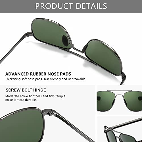 Image of SUNGAIT Men's Military Style Polarized Pilot Aviator Sunglasses - Bayonet Temples