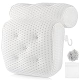 jacuzzi motor de piscina 【ACCESORIO DE BAÑO IDEAL PARA CUALQUIER BAÑERA】: La almohada de baño flexible se puede adaptar a cualquier bañera con una superficie lisa. Para bañeras de todos los tamaños y spa. Fácil de limpiar y mantener limpio. ¡Relájate y salta sobre las nubes en cualquier tipo y tamaño de bañera!
