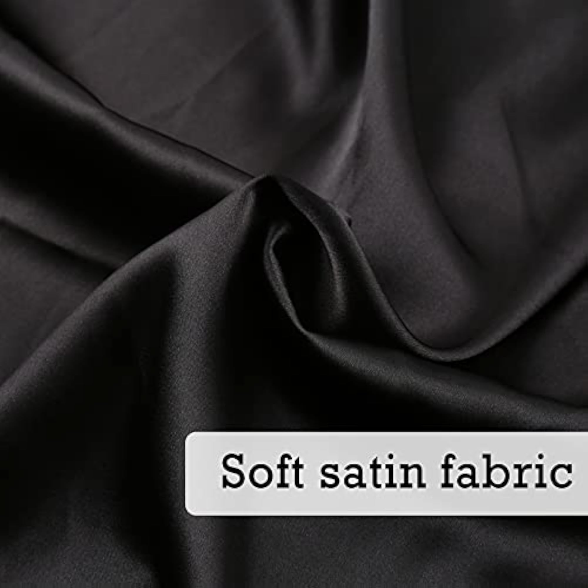 Double Layers Long Satin Bonnet Sleep Cap, Wide Band Design