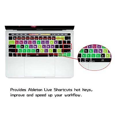 HRH Ableton Live Shortcuts Hotkey Silicone Keyboard Cover Skin for MacBook Pro with Touch Bar 13 Inch and 15 Inch(A2159/A1989/A1706,A1990/A1707) 2019 2018 2016 2017 Release US Version