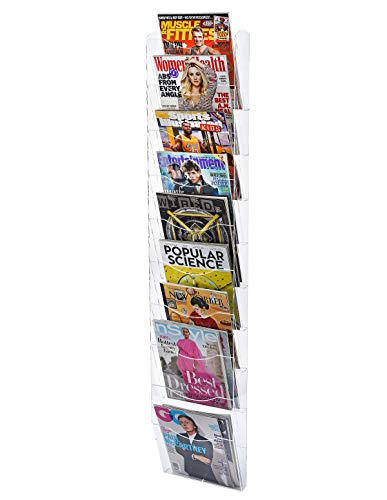 Adir Acrylic Brochure Holder Wall Mount - Adjustable Hanging Magazine Rack Literature & Brochure Holder for Home, Office, Waiting Room Display (51'' x 10'' Clear) Adir Acrylic Brochure Holder Wall Mount - Adjustable Hanging Magazine Rack Literature & Brochure Holder for Home, Office, Waiting Room Display (51'' x 10'' Clear)