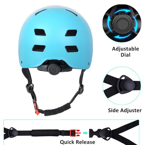 Image of Skateboard Bike Helmet,3 Sizes for Adults Youth Teen Kids Toddler | Adjustable for Men Women Boys Girls,Safety Certified Multi-Sport for Scooter Skate Bicycle Skating Rollerblading