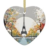 Améliorez votre décoration de vacances : ajoutez une touche de romance et d'élégance à vos décorations de Noël avec le tampon YYHHAOFA Paris City Tree Eiffel Tower Art Stamp en céramique de qualité, parfait pour accrocher sur votre arbre, fenêtres, portes, ou partout où vous voulez répandre une ambiance festive.