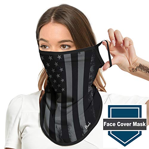 Obacle Neck Gaiter Face Mask with Ear Loops Bandana Face Mask Scarf Face Cover for Men Women