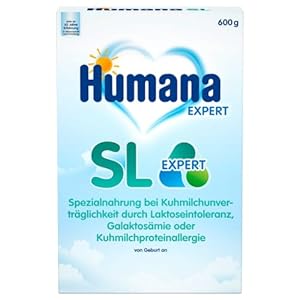 Humana SL Expert, von Geburt an, Spezialnahrung bei Kuhmilchunverträglichkeit durch Laktoseintoleranz, Galaktosämie oder Kuhmilchproteinallergie, für Säuglinge und Kleinkinder, 600 g