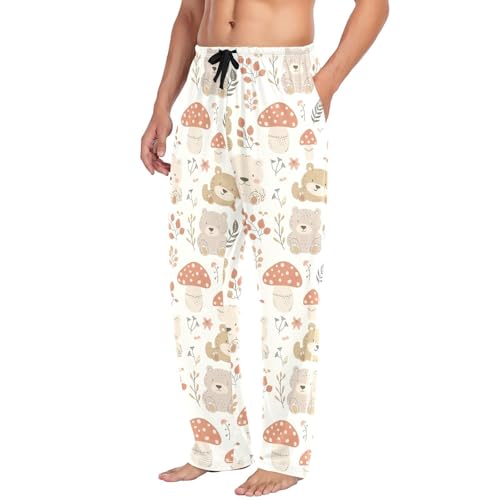 Bear Toys Men's Pajamas Pants Cotton Sleep Bottoms Pants Lounge Sleepwear - S4