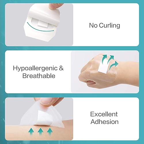 Image of Dimora Transparent Film Dressing with Pad 50 Pack, 2.3 inchx2.7 inch Waterproof Adhesive Bandages Post Surgical Wound Cover Barrier Film