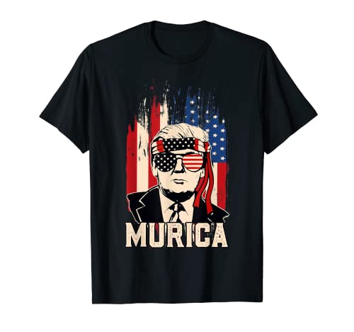 Murica Donald Trump 2020 Elección Patriótica USA Bandera Julio 4 Camiseta