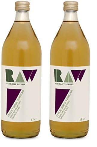 Raw Organic Apple Cider Vinegar with the Mother - Raw, Unpasteurised and Unfiltered - Gut Health, Aids Digestion - Naturally Vegan, 1 l (Pack of 2)