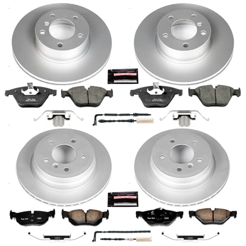 Image of PowerStop Front and Rear Brake Kit for BMW 328i 2008-10 |328i xDrive 2009 |328xi 2008 - Fully-Coated Disc Rotors with Z23 Carbon-Fiber Ceramic Brake Pads Upgrade, CRK4104