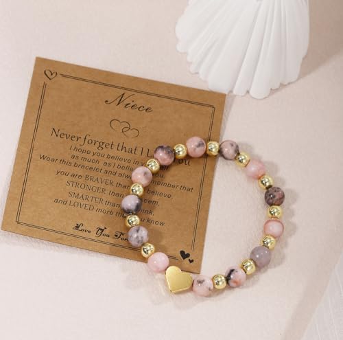 Image of Gifts for Niece Birthday Gifts,Heart charm Bracelet Gifts for Women Girls for Christmas Valentines Day Gifts (Niece), Large