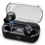 【Neueste Intelligente Steuerung - Touch Control】Die bluetooth kopfhörer wenden neueste intelligente steuerung, die kopfhörer sind empfindlicher und stilvoll, nur tippen die ohrhörer zu spielen / pause musik, ändern songs, unterstützt Siri, lautstärke nach oben / unten, antwort / ende anruf. ▲ Garantie 24 Monate▲