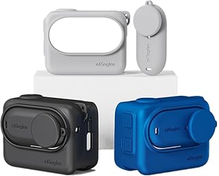 Lxpien Silicone Protective Case for Insta360 GO3, for 360 Go3 Sports Camera Silicone Protective Sleeve with Lens Cover, for Insta360 Go3 Accessories (Grey)