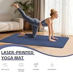 Large Yoga Mat Thick, 76"x32"x0.31"Wide POE Exercise Mat with Non-Slip Surface & Carry Strap, Anti-Tear Workout Mat for Yoga, Pilates, Fitness