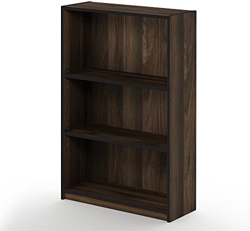 Furinno JAYA Simple Home 3-Tier Adjustable Shelf Bookcase, Blackwood