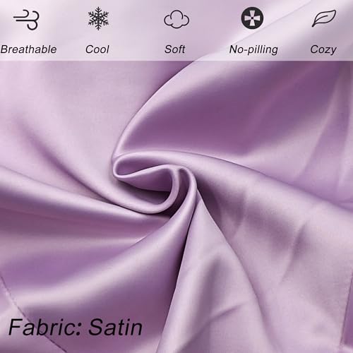 LeoTube Satin Knee Pillow Cover for Contour Legacy Leg & Knee Foam Support Pillow, Upgraded Invisible Zippered Satin Leg Pillowcase Replacement-Cover ONlY (Blush Purple)