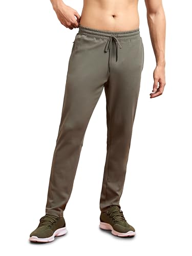 Image of TECHNOSPORT Men Mid Rise Solid Regular Fit Track Pant with Technodry, Antimicrobail for Gym, Workout, Sports and Regular Use