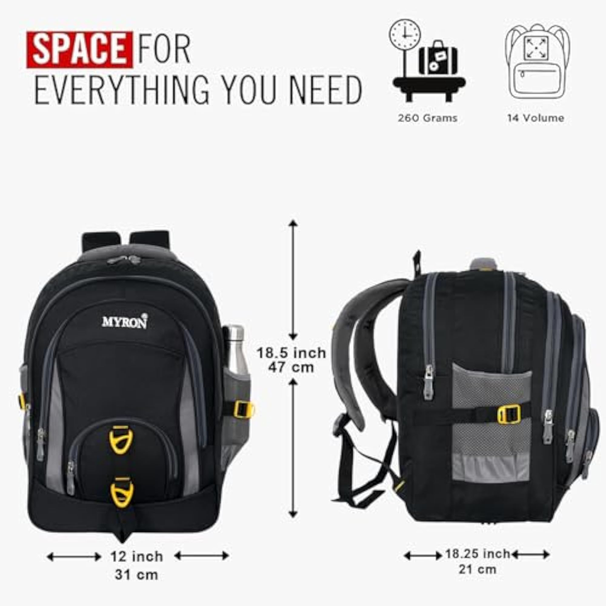 Spacious Large Laptop Backpack for School and Travel