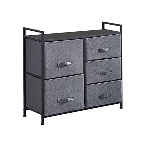 NICEME Chest of Drawers, Fabric Chest of Drawers for Bedroom, Storge Cabinet Unit, multifuncional Chest Drawer (Dark Grey, W85*D30*H70 cm) Cover