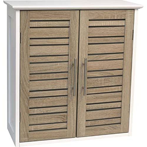 Tendance Meuble Haut de salle de bain - 2 portes - Aspect Chêne vieilli