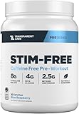 Transparent Labs Stim-Free Pre-Workout - Caffeine & Stim Free Pre Workout Powder for Men and Women with Beta Alanine Powder, Citrulline Malate, & elevATP - 30 Servings, Blue Raspberry