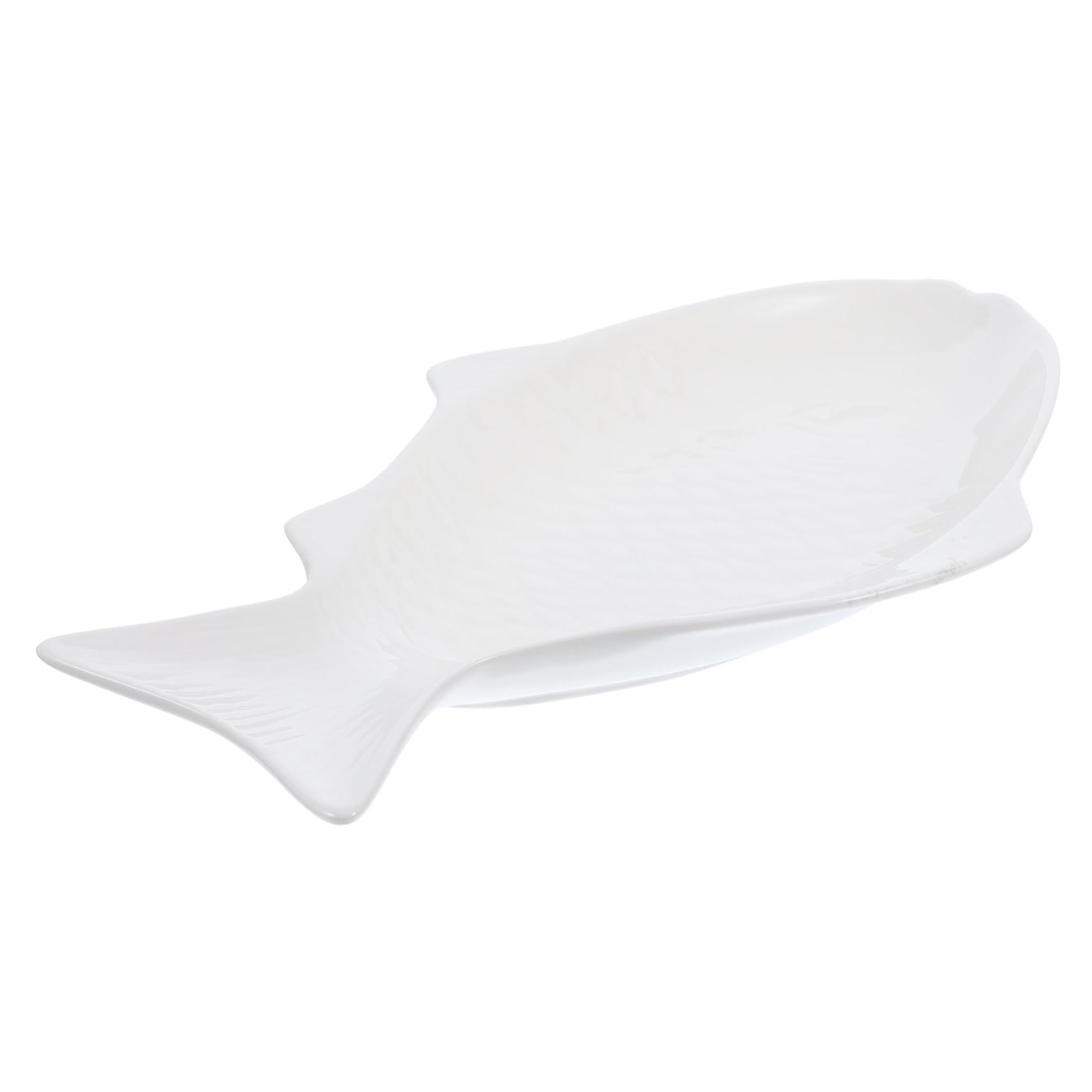Amazon | CATIEBYE 陶器製魚盛り付け皿 15インチ大型蒸し器対応 食品