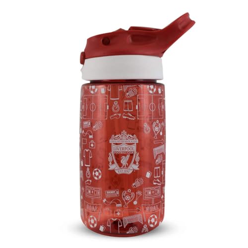 Hy-Pro Officially Licensed Liverpool F.C. Kids Water Bottle 480ml 3D Print Integrated Spout No Spill Toddler Bottle Carry Handle Football Gift Idea