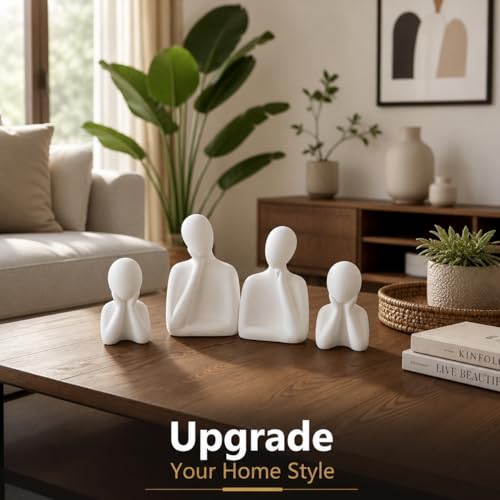 Image of Family Statue - Set of 4(5 inches) | Abstract Human Figurines for Home Decor | Decorative Statues for Living Room, Bedroom & Shelf Decor | Gift for Housewarming & Anniversary